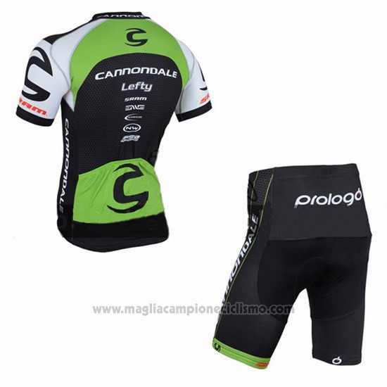 2016 Abbigliamento Ciclismo Canonodale Verde e Nero Manica Corta e Salopette